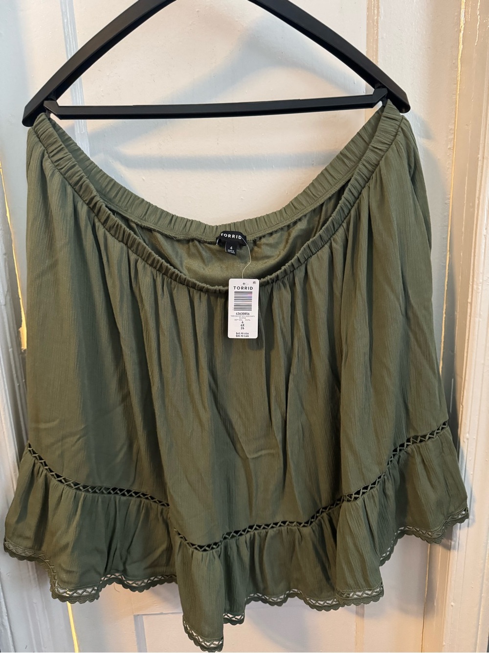 torrid Olive Green Tiered Ruffle Skirt
